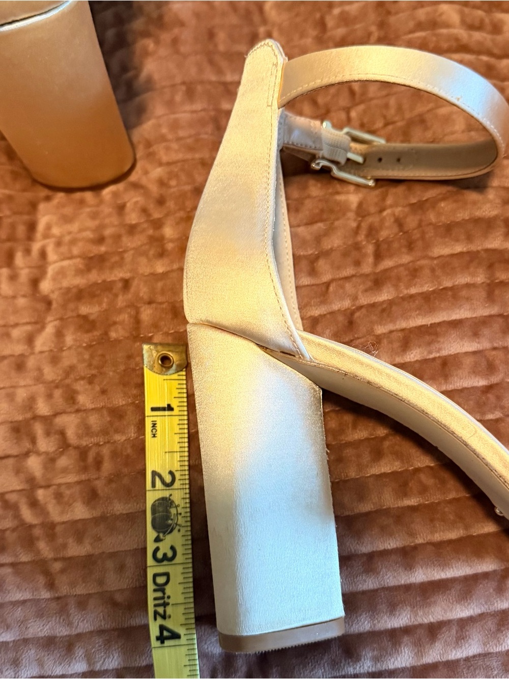 Gianni Bini Champagne Nude Block Heel Ankle-Strap Sandals - Picture 5 of 6